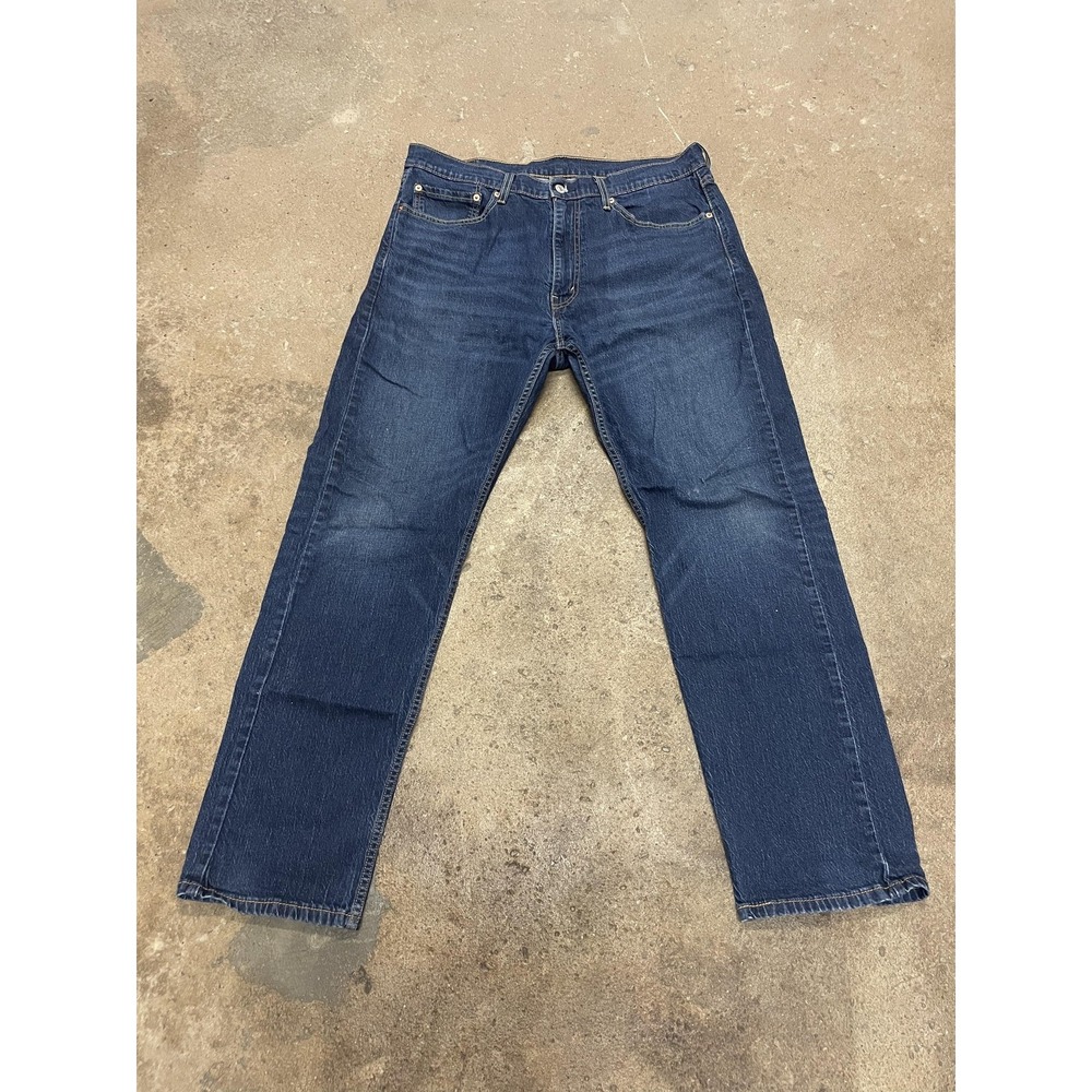 Levis 505 Jeans Mens 36x32 Blue Denim Straight Leg Zip Fly Mid Rise Red Tab‎